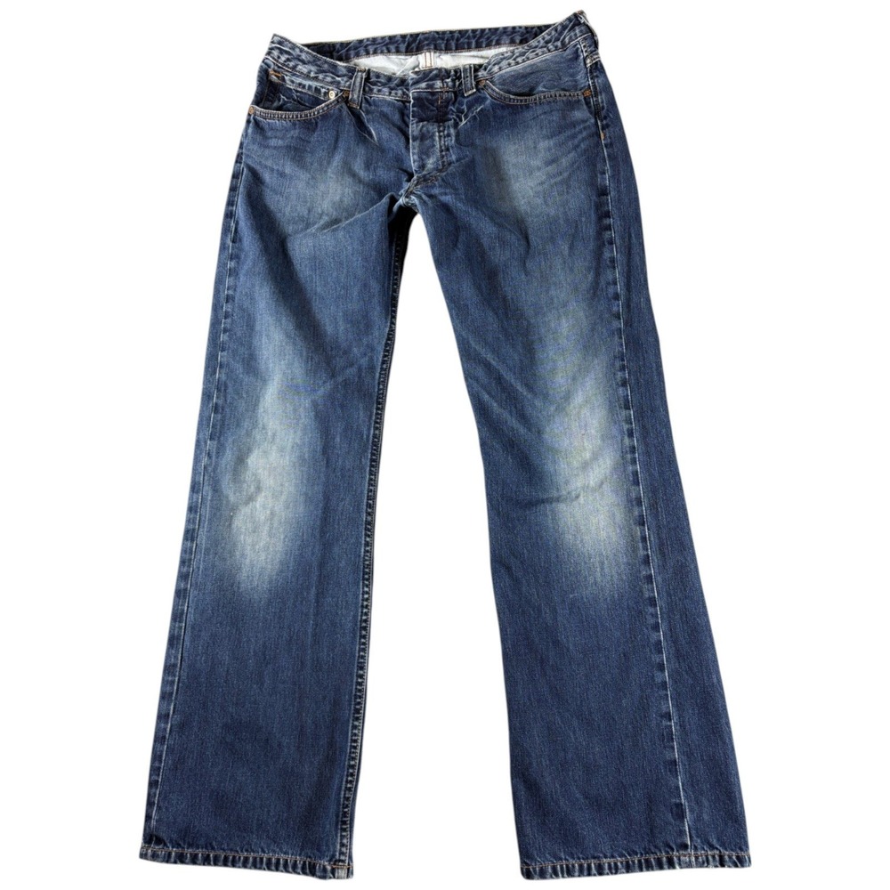 Pepe Jeans London Jeans Mens 33x32 Blue Washed Bootcut Buttonfly Y2K Vintage